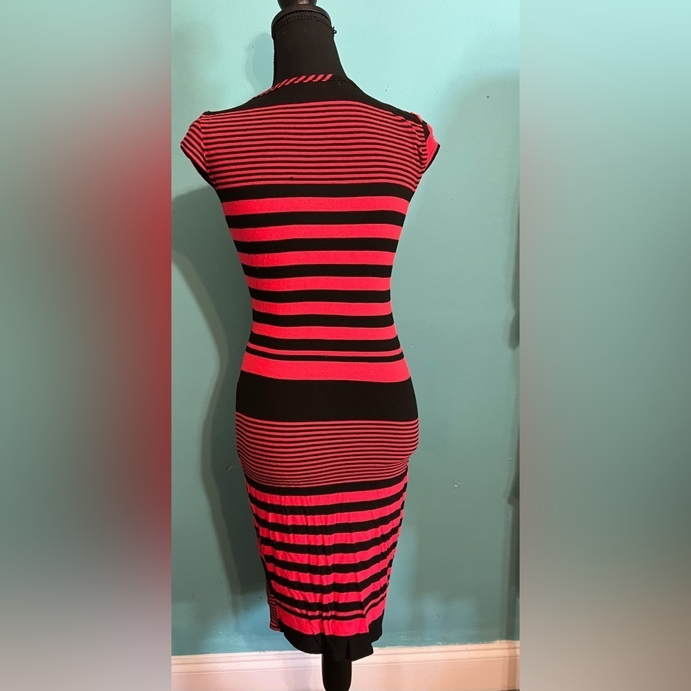 #213 Red and Black stripped dress - Picture 8 of 8